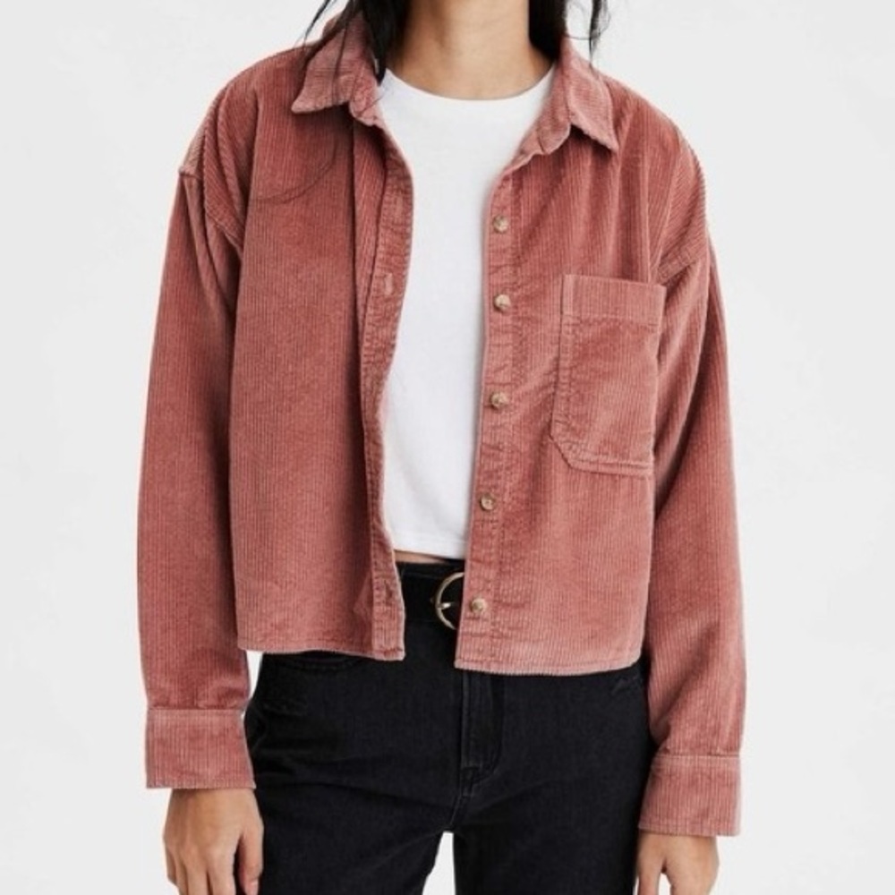 American Eagle Outfitters Pink Corduroy Jacket